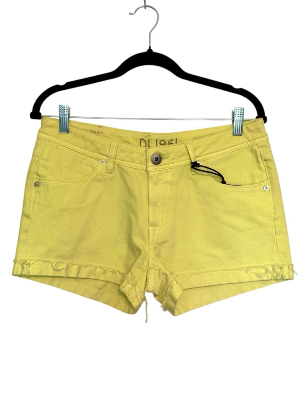 DL1961 Cameron Pin Up Shorts - Meringue Yellow - Size 30 New